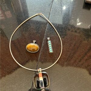 Sterling silver necklace with interchangeable pendants